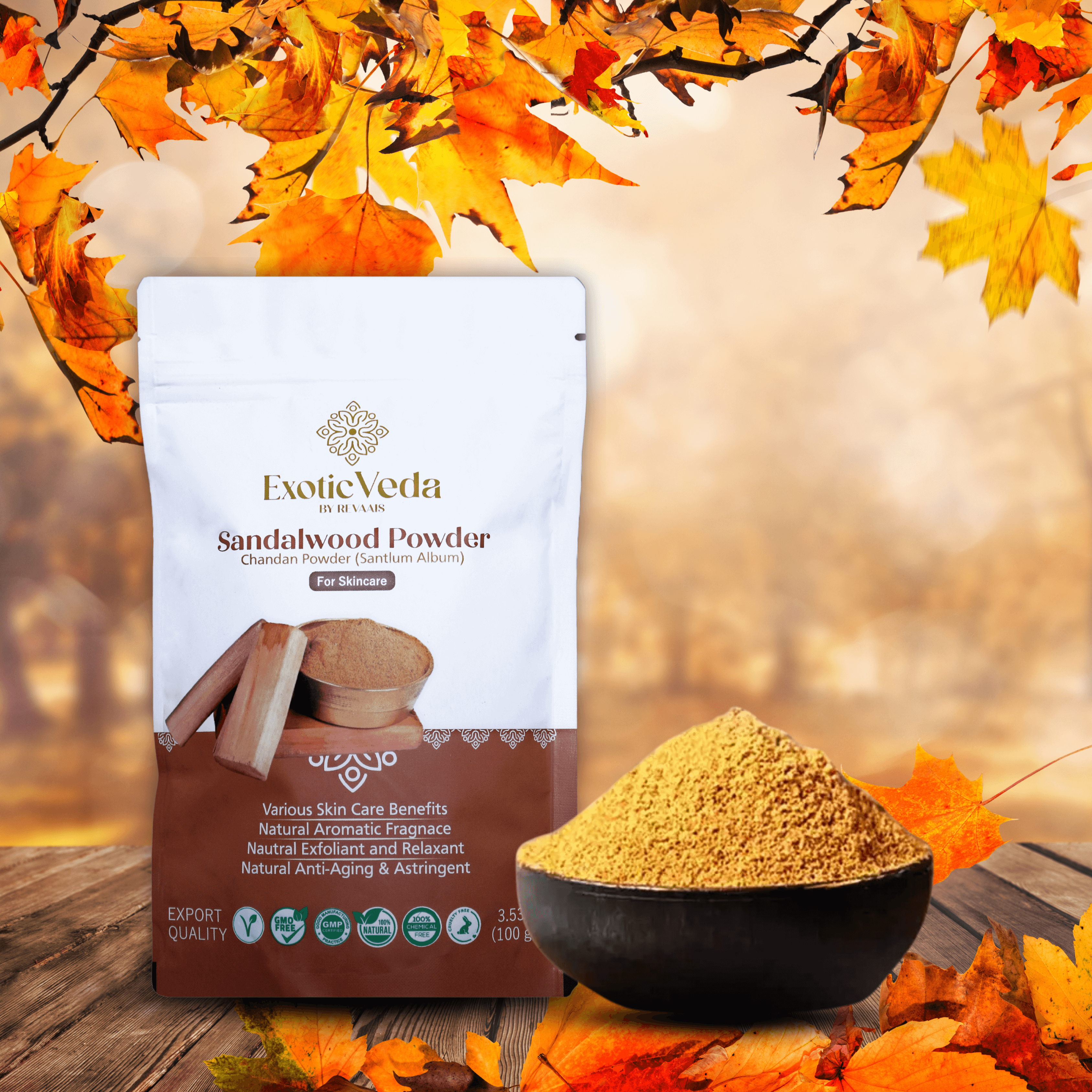 Sandalwood Powder 100gm exotic veda revaais